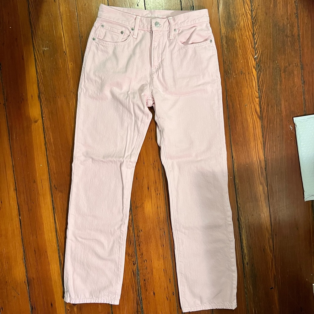 JCREW Pink Slouchy Straight Jeans